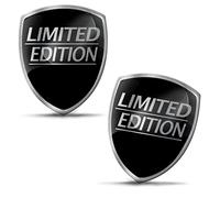 SkinoEu 2 x Pegatinas 3D Gel Silicona Plata Limited Edition Autoadhesivo Auto Motocicleta Bicicleta Ventana Puerta Teléfono Portátil PC Tablet KS 93