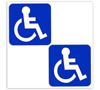 SkinoEu® 2 X Pegatinas Pegatina Vinilo Autoadhesivos de Minusválidos Internacional Algún Defecto Genético Silla de Ruedas Discapacitados Símbolo para Coche Moto B 1