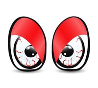 SkinoEu® 2 x PVC Laminado Adhesivos Pegatinas Cartoon Ojos Rojos para Motociclista Autos Coches Motos Ciclomotores Bicicletas Ordenador Portátil Regalo B 86