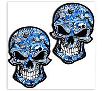 SkinoEu 2 x PVC Laminado Adhesivos Pegatinas DC Stickers Bomb Calavera Cráneo para Motociclista Autos Coches Motos Ciclomotores Bicicletas Ordenador Portátil Regalo B 50