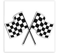 SkinoEu® 2 x PVC Laminado en Caliente Vinilo Adhesivos Deporte Bandera a Cuadros Negro Blanco Ganador Final Racing B 14
