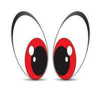 SkinoEu® 2 x PVC Laminado Pegatinas Vinilo Adhesivos Ojos Rojos para Autos Coches Motos Ciclomotores Bicicletas Ordenador Portátil Regalo B 75