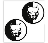 SkinoEu® 2 x PVC Pegatinas Laminadas Adhesivos Perro Pitbull Decoración Etiqueta para Motocycletas Autos Coches Ciclomotores Bicicletas Ordenador Portátil Regalo B 5