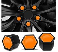 SkinoEu 20pcs Tapas para Tuercas de Rueda 17mm Universal 16pcs Tapas para Tuercas de Perno de Rueda 4pcs Tapas de Perno de Bloqueo con Juego Herramientas de Extracción para Coches Color Naranja NB 39