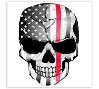 SkinoEu® 2pcs PVC Laminado Adhesivos Pegatinas Bandera USA Calavera Craneo Thin Red Line para Motociclista Autos Coches Motos Ciclomotores Bicicletas Ordenador Portátil Regalo B 42