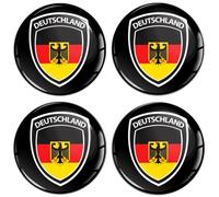 SkinoEu 4 pegatinas de 60 mm para tapacubos, tapas de buje, tapas de rueda, pegatinas de bandera de Alemania con águila alemana A 8860