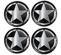 SkinoEu® 4 pegatinas de 70 mm, gel de silicona 3D, para llantas, tapacubos, tapacubos, tapacubos, tapacubos, tapacubos, tapacubos, diseño de estrella del ejército estadounidense, tuning A 4170