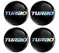 SkinoEu 4 pegatinas de gel 3D de 65 mm para tapacubos, tapacubos, tapacubos, adhesivos para tapacubos de coche, emblema holograma Turbo A 5265