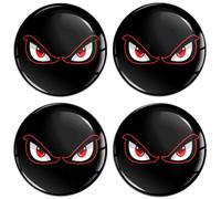 SkinoEu® 4 x 50mm 3D Silicona Adhesivo Pegatinas Stickers Universal para Tapas de Rueda de Centro Tapacubos para Coche Auto Tuning No Fear Eyes A 4050