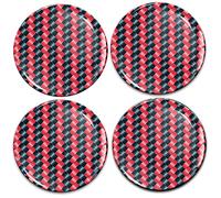 SkinoEu 4 x 55mm 3D Silicona Adhesivo Pegatinas Stickers Universal Tapas de Rueda de Centro Tapacubos para Coche Auto Tuning Carbon A 10455
