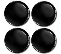 SkinoEu® 4 x 56mm 3D Silicona Adhesivo Pegatinas Stickers Universal Tapas de Rueda de Centro Tapacubos para Coche Auto Tuning Colore Negro Black A 756