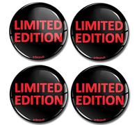 SkinoEu® 4 x 60mm 3D Silicona Adhesivo Pegatinas Stickers Universal Tapas De Rueda De Centro Tapacubos para Coche Auto Tuning Brillo Limited Edition A 6560