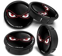 SkinoEu 4 x 60mm Universal Tapas de Rueda de Aleación Centro Centrales Tapacubos para Llantas Coche Tuning Negro No Fear CX 7