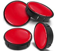 SkinoEu 4 x 60mm Universal Tapas de Rueda de Aleación Centro Centrales Tapacubos para Llantas Coche Tuning Negro Rojo CX 5