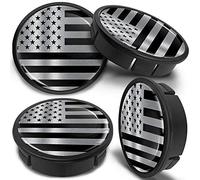 SkinoEu 4 x 60mm Universal Tapas de Rueda de Aleación Centro Centrales Tapacubos para Llantas Coche Tuning Negro Plata Bandera de EE.UU USA CX 16