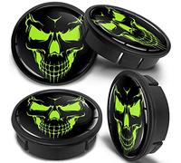 SkinoEu 4 x 60mm Universal Tapas de Rueda de Aleación Centro Centrales Tapacubos para Llantas Coche Tuning Cráneo Tóxico CX 59