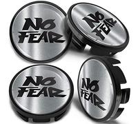 SkinoEu 4 x 65mm Tapas de Rueda de Centro Centrales Llantas Aluminio Compatibles con Tapacubos VW Número de Pieza 3B7601171 / 6U7601171 Negro Plata No Fear CVZ 4