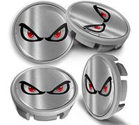 SkinoEu 4 x 65mm Tapas de Rueda de Centro Centrales Llantas Aluminio Tapacubos Compatibles con VW Número de Pieza 3B7601171 / 6U7601171 Gris Plata No Fear CVS 14