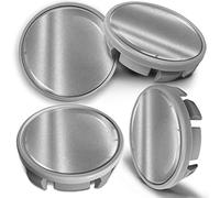SkinoEu 4 x 65mm Tapas de Rueda de Centro Centrales Llantas Aluminio Tapacubos Compatibles con VW/Skoda 3B7601171 / 6U7601171 Gris Plata CVS 8