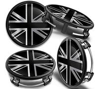 SkinoEu 4 x 75mm Tapas de Rueda de Centro Centrales Llantas Aluminio Compatibles con Tapacubos Mercedes Benz B66470207 / B66470200 Bandera del Reino Unido UK CM 29