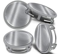 SkinoEu 4 x 75mm Tapas de Rueda de Centro Centrales Llantas Aluminio Tapacubos Compatibles con Mercedes Benz B66470207 / B66470200 Plata Gris CMS 8