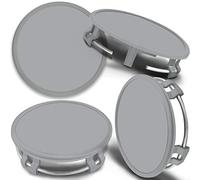 SkinoEu 4 x 75mm Tapas de Rueda de Centro Centrales Llantas Aluminio Tapacubos Compatibles con Mercedes Benz B66470207 / B66470200 Plata Gris CMS 0