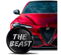 SkinoEu Compatible con Emblema de Alfa Romeo, Insignia para Capó Delantero, Emblema para Maletero Trasero 74mm Giulietta 940 Mito 156 147 159 GT Brera Spider 939 Negro Plata The Beast EA 16