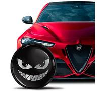 SkinoEu Compatible con Emblema de Alfa Romeo, Insignia para Capó Delantero, Emblema para Maletero Trasero 74mm Giulietta 940 Mito 156 147 159 GT Brera Spider 939 Negro Plata EA 19