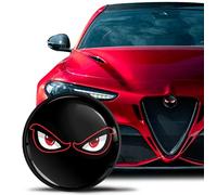 SkinoEu Compatible con Emblema de Alfa Romeo, Insignia para Capó Delantero, Emblema para Maletero Trasero 74mm Giulietta 940 Mito 156 147 159 GT Brera Spider 939 Negro Plata No Fear EA 9