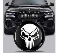 SkinoEu Emblema Tuning para capó Delantero y Maletero, 82 mm, Compatible con BMW Emblema 51767288752 Calavera Negro Blanco EX 22