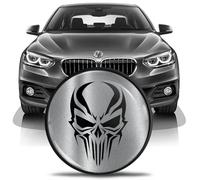 SkinoEu Emblema Tuning para capó Delantero y Maletero Compatible con BMW Emblema 51147057794 82 mm Cráneo Plata Negro EN 7