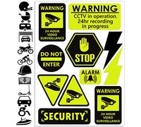 SkinoEu Juego de 11 pegatinas reflectantes reflectantes de seguridad para 24 horas, CCTV, sistema de alarma, señal de advertencia de parada D 6