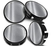 SkinoEu Juego de 4 Tapacubos Centrales de Ruedas de 65 mm Compatible con VW 3B7 601 171 / 6U7 601 171 Negro Plata CV 3