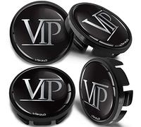 SkinoEu Juego de 4 Tapacubos Centrales de Ruedas de 65 mm Compatible con VW 3B7 601 171 / 6U7 601 171 Negro Plata VIP CVZ 5