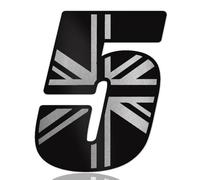 SkinoEu Número de carrera Coche Moto Vinilo Adhesivo Bandera del Reino Unido Negro Plata Motocicleta Motocross Deportes de motor Carreras Tuning 5 N 335