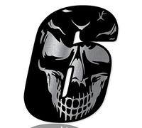 SkinoEu Números de inicio para coche, moto, vinilo, calavera, negro, plata, calavera, calavera, calavera, moto, motocross, carreras, número tuning 6 N 256