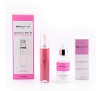 Skinosense® Hydra Derma Roller 3.0 - Kit de refuerzo de ácido hialurónico, con 105 agujas y suero hialurónico, para una hidratación intensa y una piel más suave, suaviza las arrugas, vegetales y