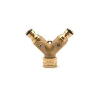 SKINPA Garden Water Hose Splitter,Hose Connector,Hose Pipe Valve Splitter Brass 2-Way Garden Tap Water Splitter 3/4 Y-Shaped Garden Tap Irrigation Valve Quick Connector For Water Faucet