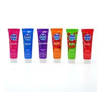 SKINS Set de Lubricantes Sexuales - Paquete de seis tubos de gel lubricante que incluyen un lubricante a base de agua, un lubricante de silicona, aromatizados, lubricante estimulante y lubricante anal