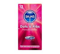 Skins Sexual Health Nunca entre sin un preservativo Skin Dots & Ribs (Puntos y Costillas, 12 Unidades (Paquete de 1))