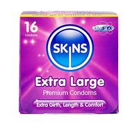 Skins Sexual Health Paquete múltiple de condones extragrandes, seguros con un aspecto natural que se siente como la piel real (Claro, 16 Unidades (Paquete de 1))