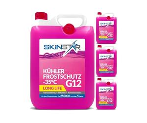 SkinStar Anticongelante de -35 °C | G11 | G12 | G13 | Líquido refrigerante listo para usar | Anticongelante para coche | Productos químicos para automóviles (20 l, G12)