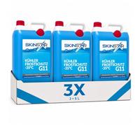SkinStar Anticongelante G11-35°C 15L refrigerante líquido refrigerante | Refrigerante del motor listo para usar, color azul: protección contra heladas hasta -35 °C, sin silicatos, anticorrosión