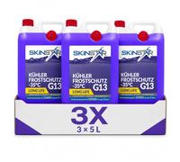SkinStar Anticongelante G13-35°C 15L refrigerante líquido refrigerante | Refrigerante del motor listo para usar: protección contra heladas hasta -35 °C, sin silicatos, larga vida útil para 250.000