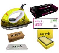 SkinStar Starter Esquí Cera Set, Aumentar el Hierro Cepillo 5-teilig Amarillo