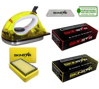 SkinStar Starter Esquí Cera Set, Plancha Cepillo Cera de Hidrocarburo Amarillo