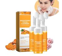 Skintura, Skintura - Brightening Foaming Face Wash, Skintura Turmeric, Turmeric Kojic Acid Foaming Facial Cleanser, Turmeric Foaming Cleanser with Brush, Deep Cleansing (3pcs)