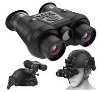 SKIOVEMI Gafas de visión nocturna montadas en la cabeza, prismáticos de visión nocturna infrarroja digital 3D VR con correa para la cabeza y soporte, zoom digital 6X y FOV 40°, guarda fotos y videos