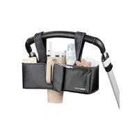 Skip Hop Organizador de cochecito definitivo ajuste universal con correas ajustables, solapas magnéticas y diseño convertible adecuado para 1,25 dl. Tumblers, negro