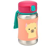 Skip Hop Taza para beber con pajita, botella de paja de acero inoxidable Zoo